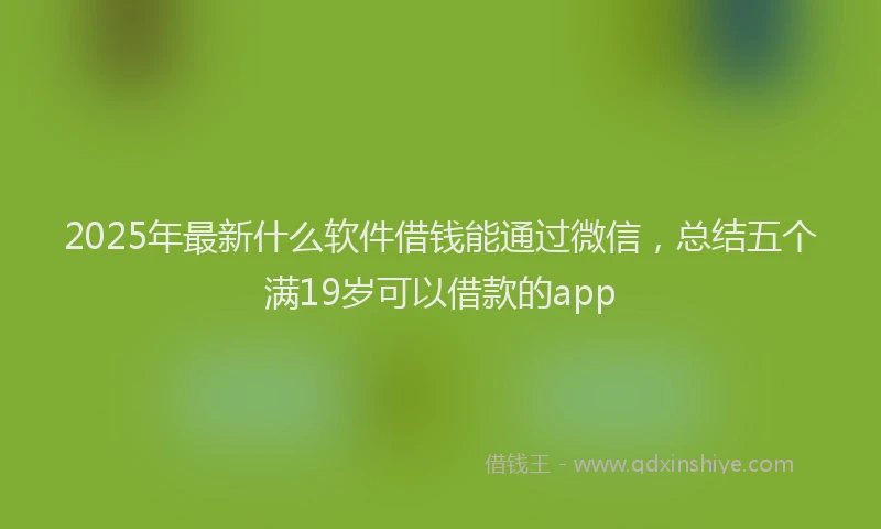 2025年最新什么软件借钱能通过微信，总结五个满19岁可以借款的app