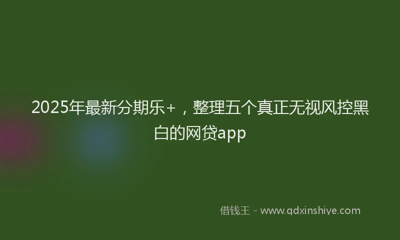 2025年最新分期乐+，整理五个真正无视风控黑白的网贷app