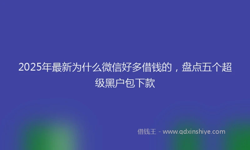 2025年最新为什么微信好多借钱的，盘点五个超级黑户包下款