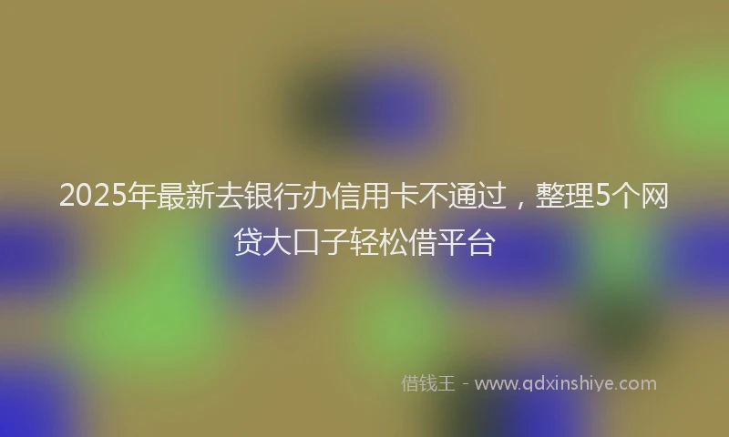 2025年最新去银行办信用卡不通过，整理5个网贷大口子轻松借平台