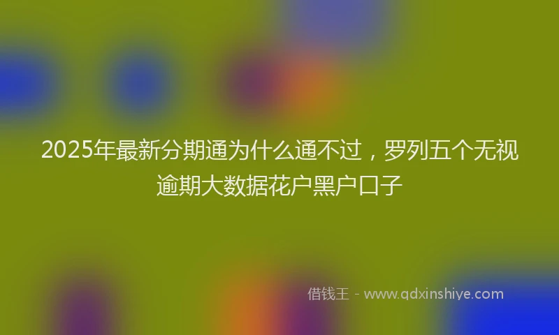 2025年最新分期通为什么通不过，罗列五个无视逾期大数据花户黑户口子