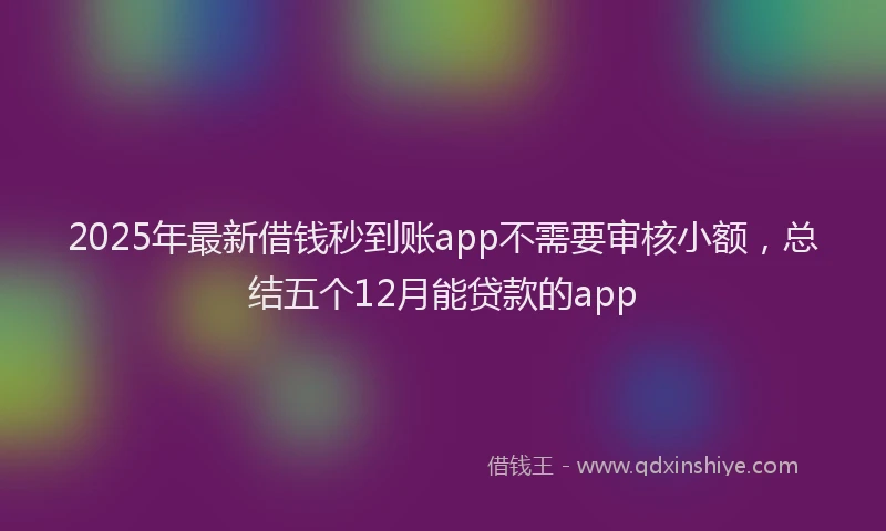 2025年最新借钱秒到账app不需要审核小额，总结五个12月能贷款的app
