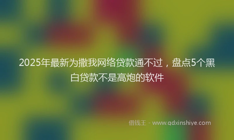 2025年最新为撒我网络贷款通不过，盘点5个黑白贷款不是高炮的软件