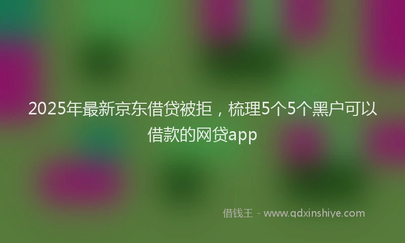2025年最新京东借贷被拒，梳理5个5个黑户可以借款的网贷app