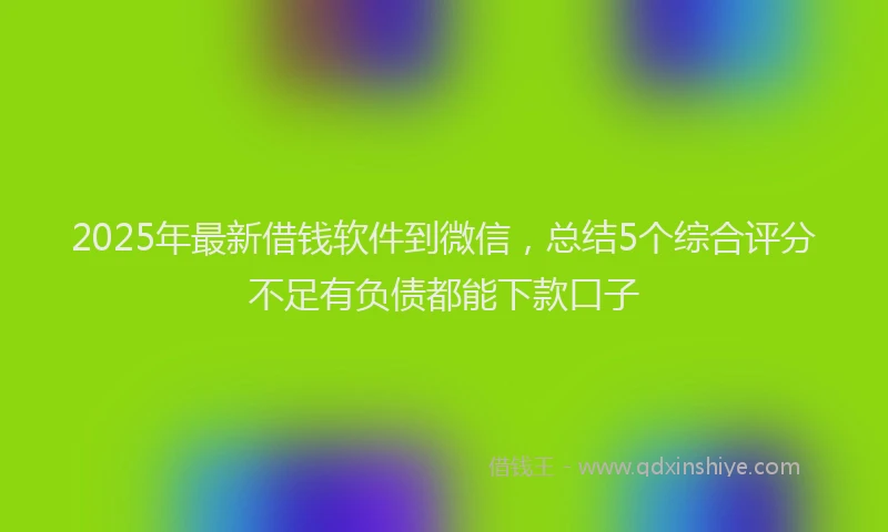 2025年最新借钱软件到微信，总结5个综合评分不足有负债都能下款口子