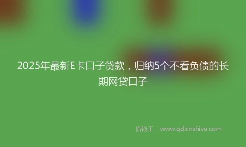 2025年最新E卡口子贷款，归纳5个不看负债的长期网贷口子
