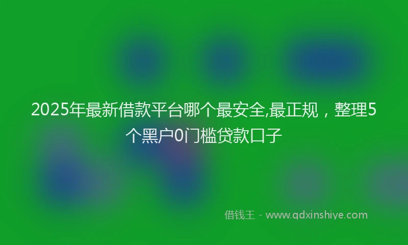 2025年最新借款平台哪个最安全,最正规，整理5个黑户0门槛贷款口子