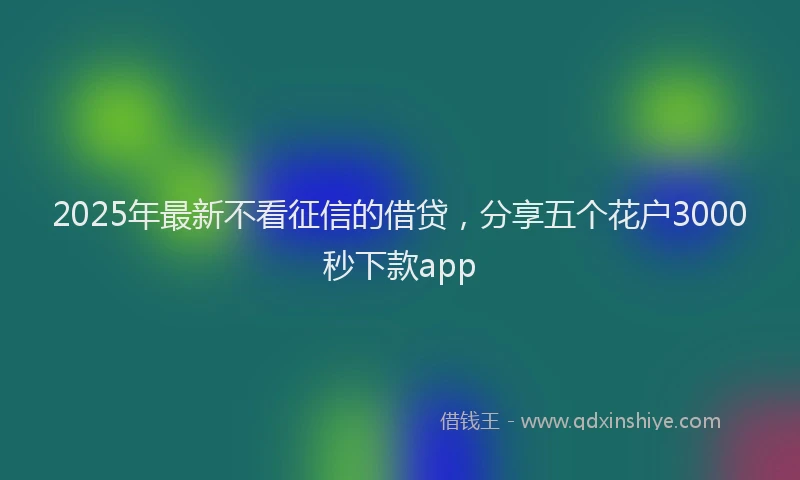 2025年最新不看征信的借贷，分享五个花户3000秒下款app