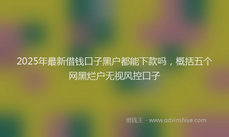 2025年最新借钱口子黑户都能下款吗，概括五个网黑烂户无视风控口子