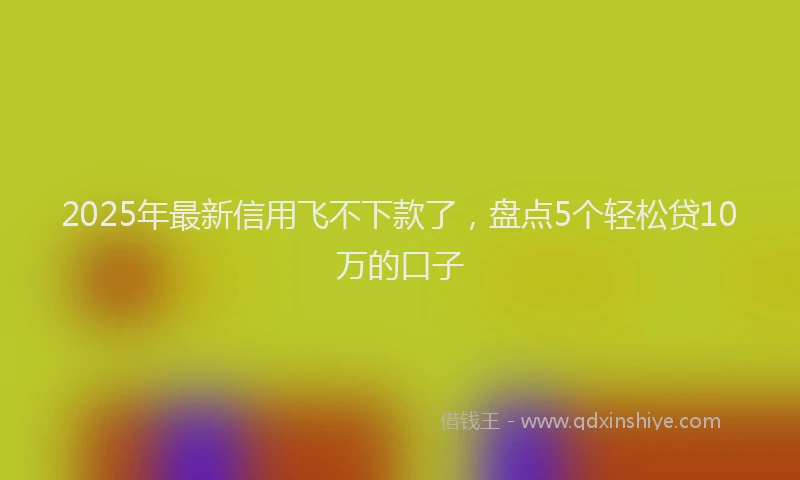 2025年最新信用飞不下款了，盘点5个轻松贷10万的口子