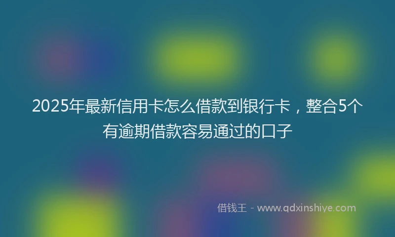 2025年最新信用卡怎么借款到银行卡，整合5个有逾期借款容易通过的口子