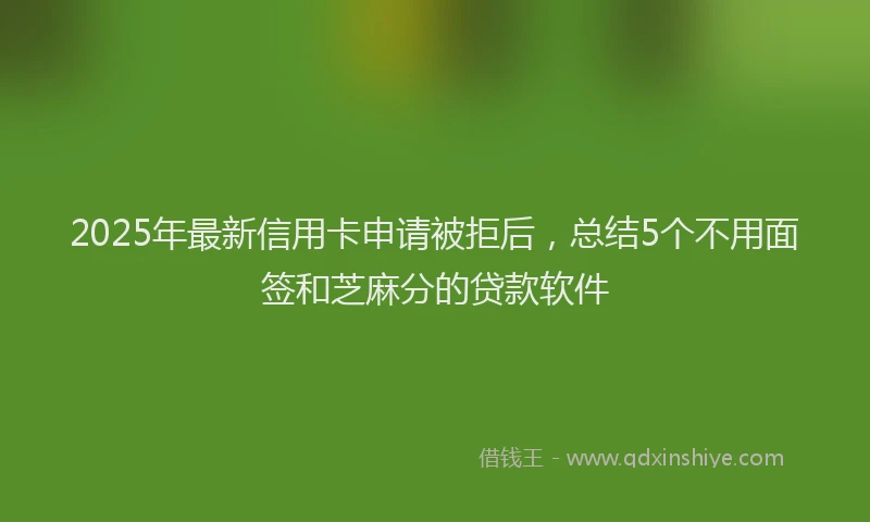 2025年最新信用卡申请被拒后，总结5个不用面签和芝麻分的贷款软件