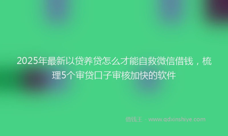 2025年最新以贷养贷怎么才能自救微信借钱，梳理5个审贷口子审核加快的软件