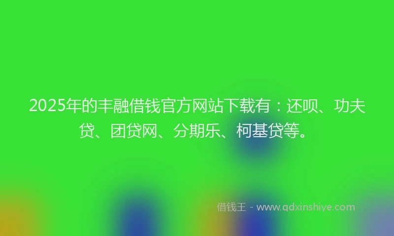 2025年的丰融借钱官方网站下载有：还呗、功夫贷、团贷网、分期乐、柯基贷等。