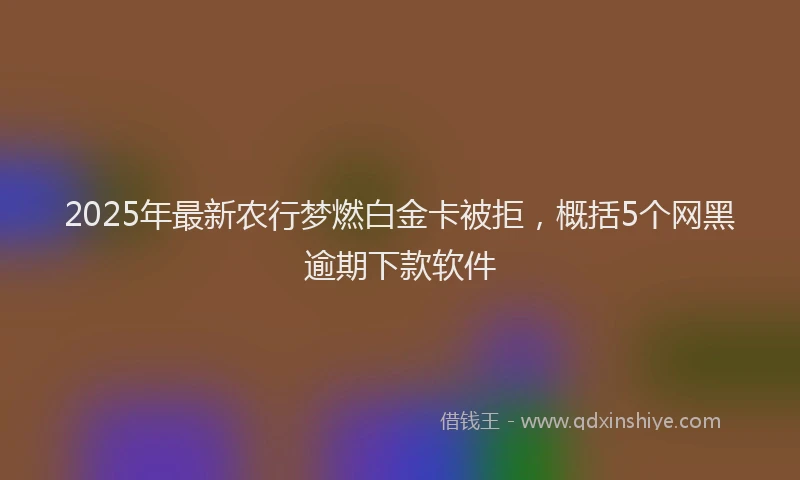 2025年最新农行梦燃白金卡被拒，概括5个网黑逾期下款软件