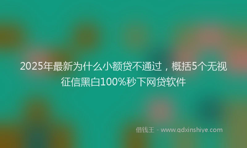 2025年最新为什么小额贷不通过，概括5个无视征信黑白100%秒下网贷软件