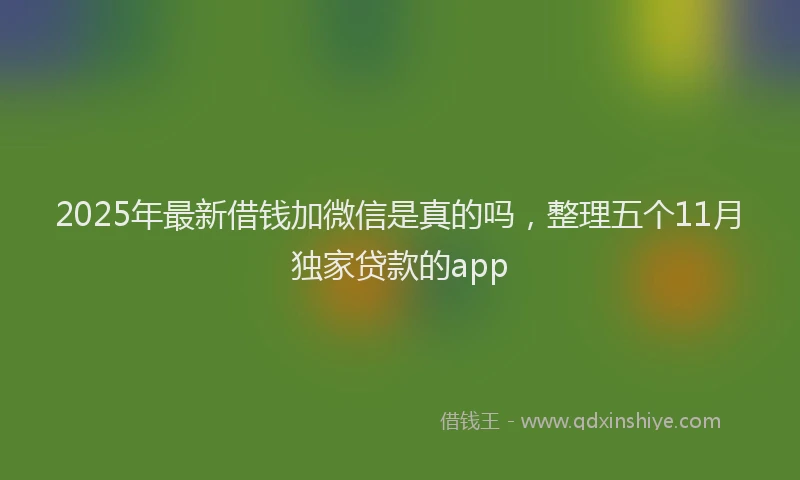 2025年最新借钱加微信是真的吗，整理五个11月独家贷款的app