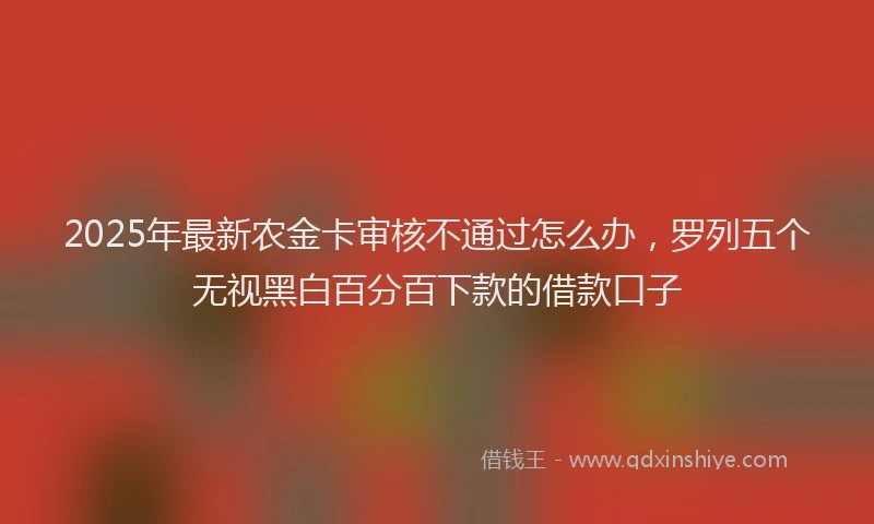 2025年最新农金卡审核不通过怎么办，罗列五个无视黑白百分百下款的借款口子
