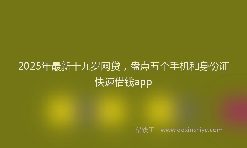 2025年最新十九岁网贷，盘点五个手机和身份证快速借钱app