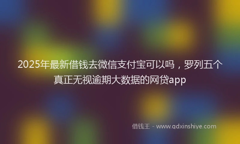 2025年最新借钱去微信支付宝可以吗，罗列五个真正无视逾期大数据的网贷app
