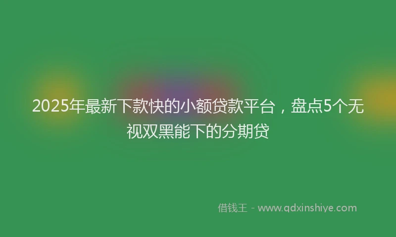 2025年最新下款快的小额贷款平台，盘点5个无视双黑能下的分期贷