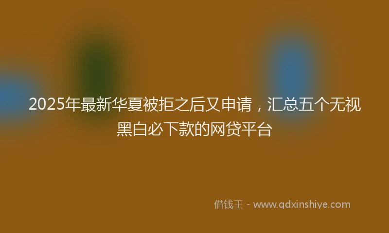 2025年最新华夏被拒之后又申请，汇总五个无视黑白必下款的网贷平台