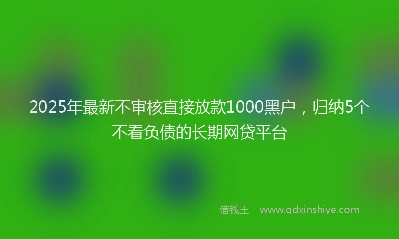 2025年最新不审核直接放款1000黑户，归纳5个不看负债的长期网贷平台