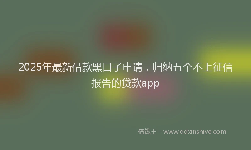 2025年最新借款黑口子申请，归纳五个不上征信报告的贷款app