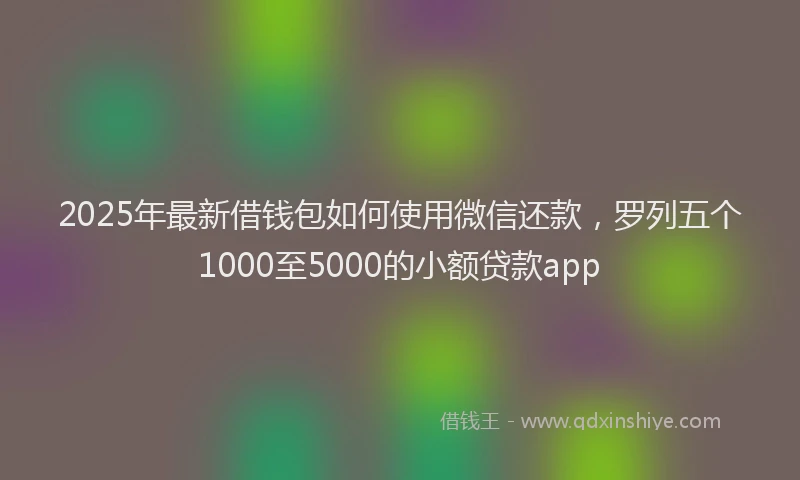 2025年最新借钱包如何使用微信还款，罗列五个1000至5000的小额贷款app