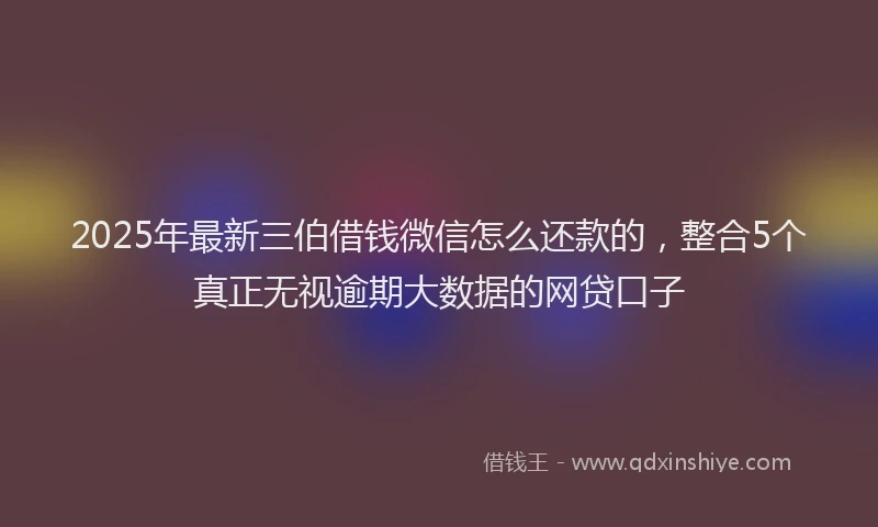 2025年最新三伯借钱微信怎么还款的，整合5个真正无视逾期大数据的网贷口子