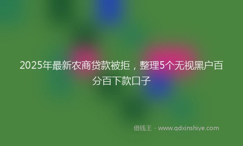 2025年最新农商贷款被拒，整理5个无视黑户百分百下款口子