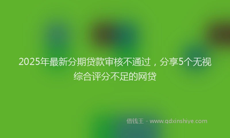 2025年最新分期贷款审核不通过，分享5个无视综合评分不足的网贷