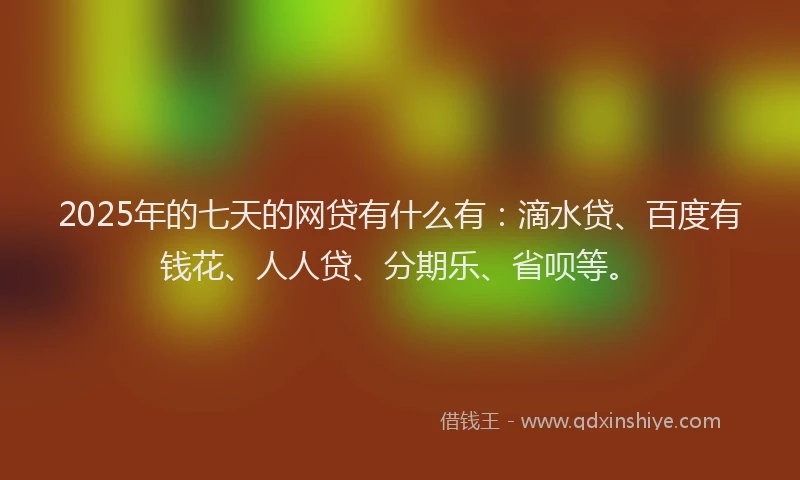 2025年的七天的网贷有什么有：滴水贷、百度有钱花、人人贷、分期乐、省呗等。