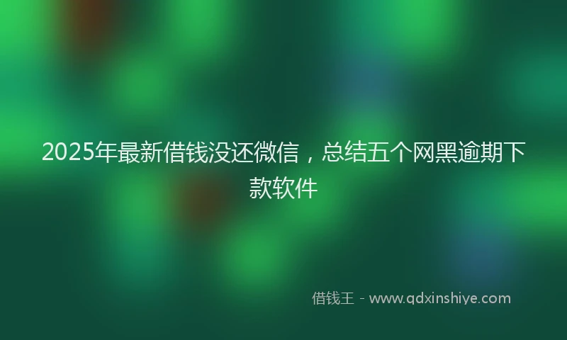 2025年最新借钱没还微信，总结五个网黑逾期下款软件