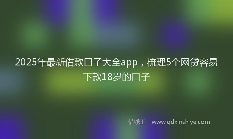 2025年最新借款口子大全app，梳理5个网贷容易下款18岁的口子