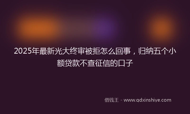 2025年最新光大终审被拒怎么回事，归纳五个小额贷款不查征信的口子