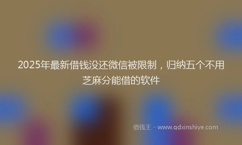 2025年最新借钱没还微信被限制，归纳五个不用芝麻分能借的软件