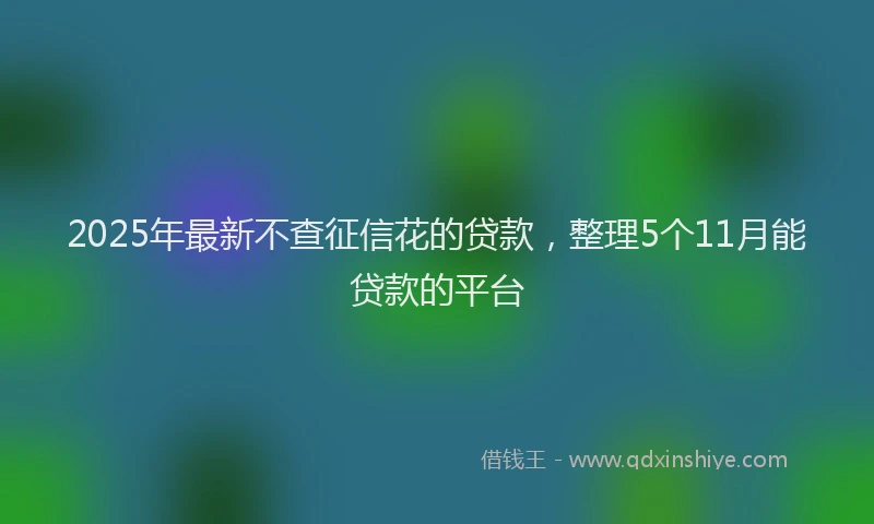 2025年最新不查征信花的贷款，整理5个11月能贷款的平台