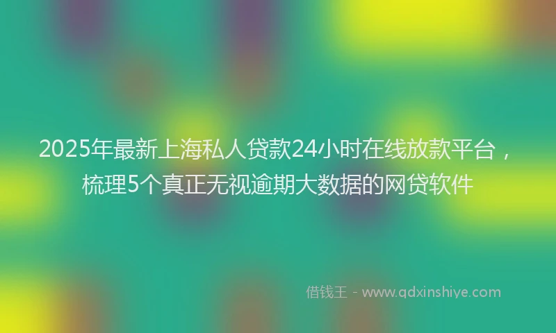 2025年最新上海私人贷款24小时在线放款平台，梳理5个真正无视逾期大数据的网贷软件