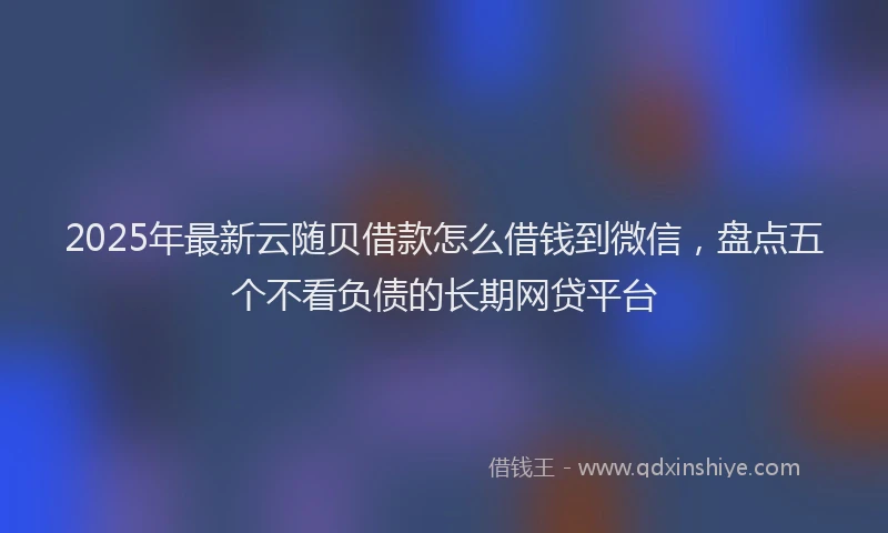 2025年最新云随贝借款怎么借钱到微信，盘点五个不看负债的长期网贷平台
