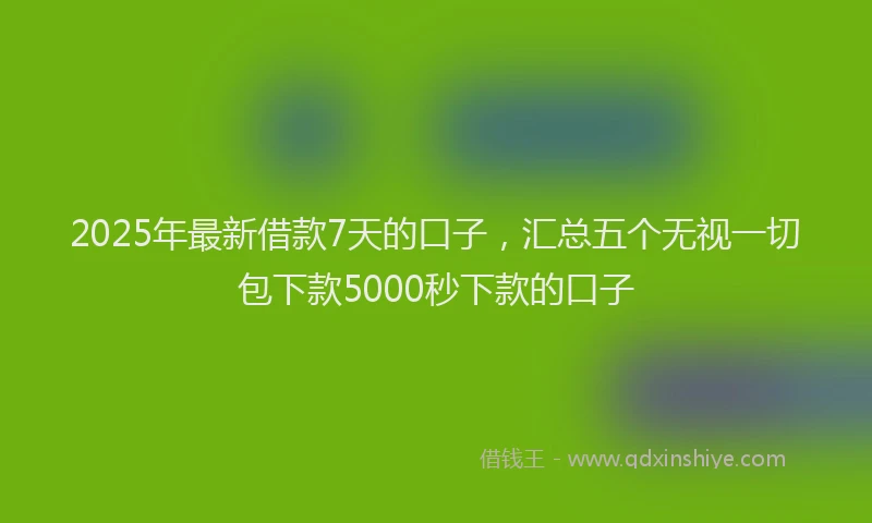 2025年最新借款7天的口子，汇总五个无视一切包下款5000秒下款的口子