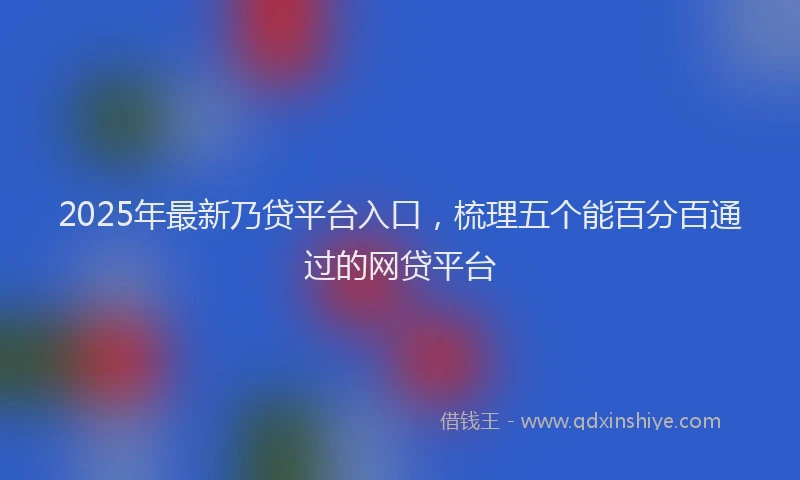 2025年最新乃贷平台入口，梳理五个能百分百通过的网贷平台