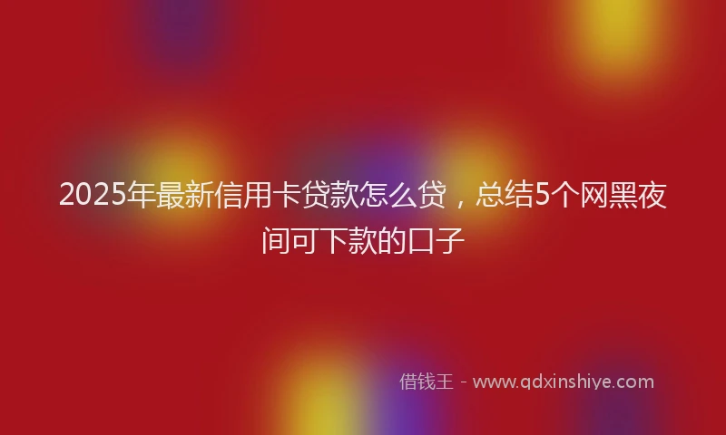 2025年最新信用卡贷款怎么贷，总结5个网黑夜间可下款的口子