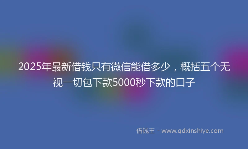 2025年最新借钱只有微信能借多少，概括五个无视一切包下款5000秒下款的口子