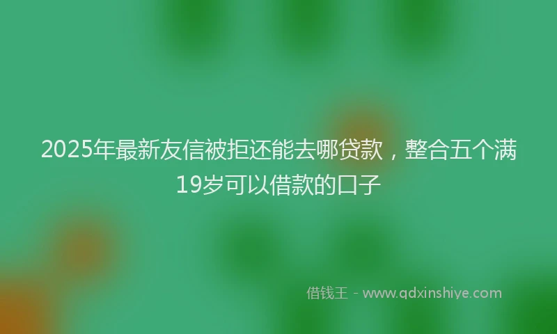 2025年最新友信被拒还能去哪贷款，整合五个满19岁可以借款的口子