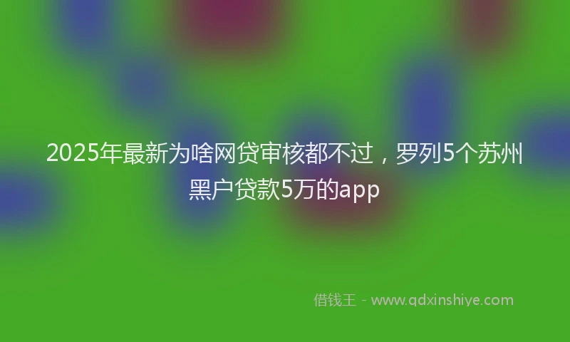 2025年最新为啥网贷审核都不过，罗列5个苏州黑户贷款5万的app