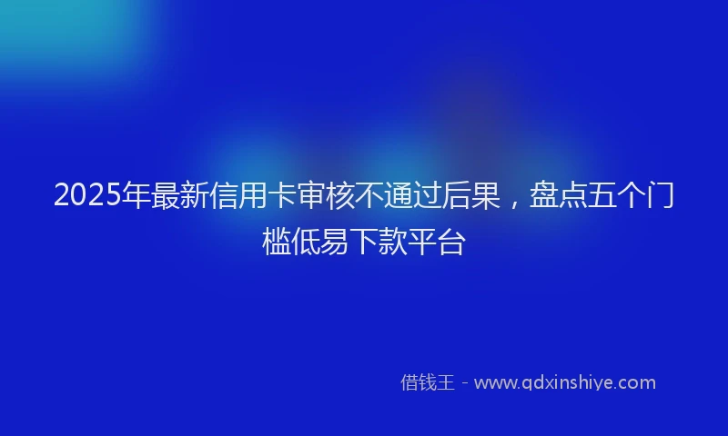 2025年最新信用卡审核不通过后果，盘点五个门槛低易下款平台