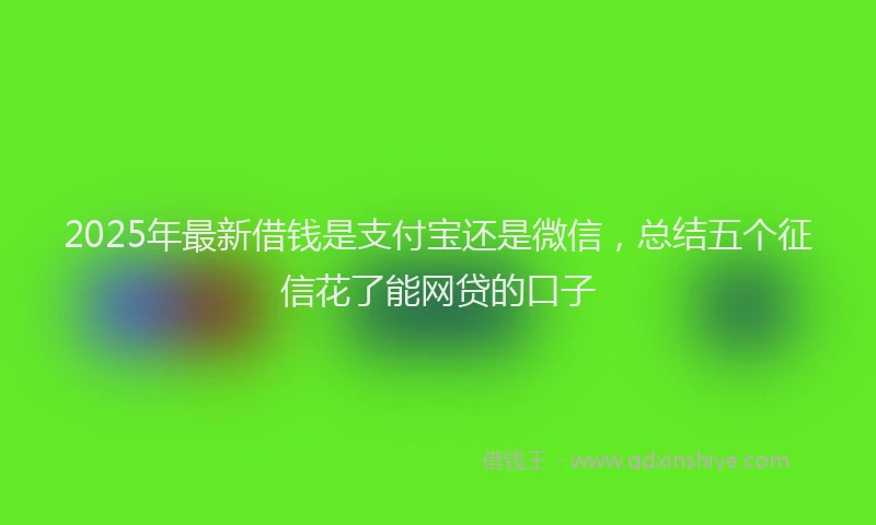 2025年最新借钱是支付宝还是微信，总结五个征信花了能网贷的口子