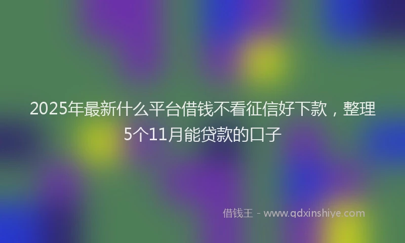 2025年最新什么平台借钱不看征信好下款，整理5个11月能贷款的口子