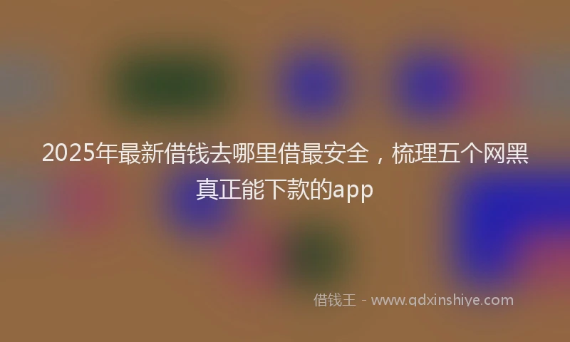 2025年最新借钱去哪里借最安全，梳理五个网黑真正能下款的app